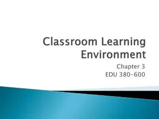classroom learning environment